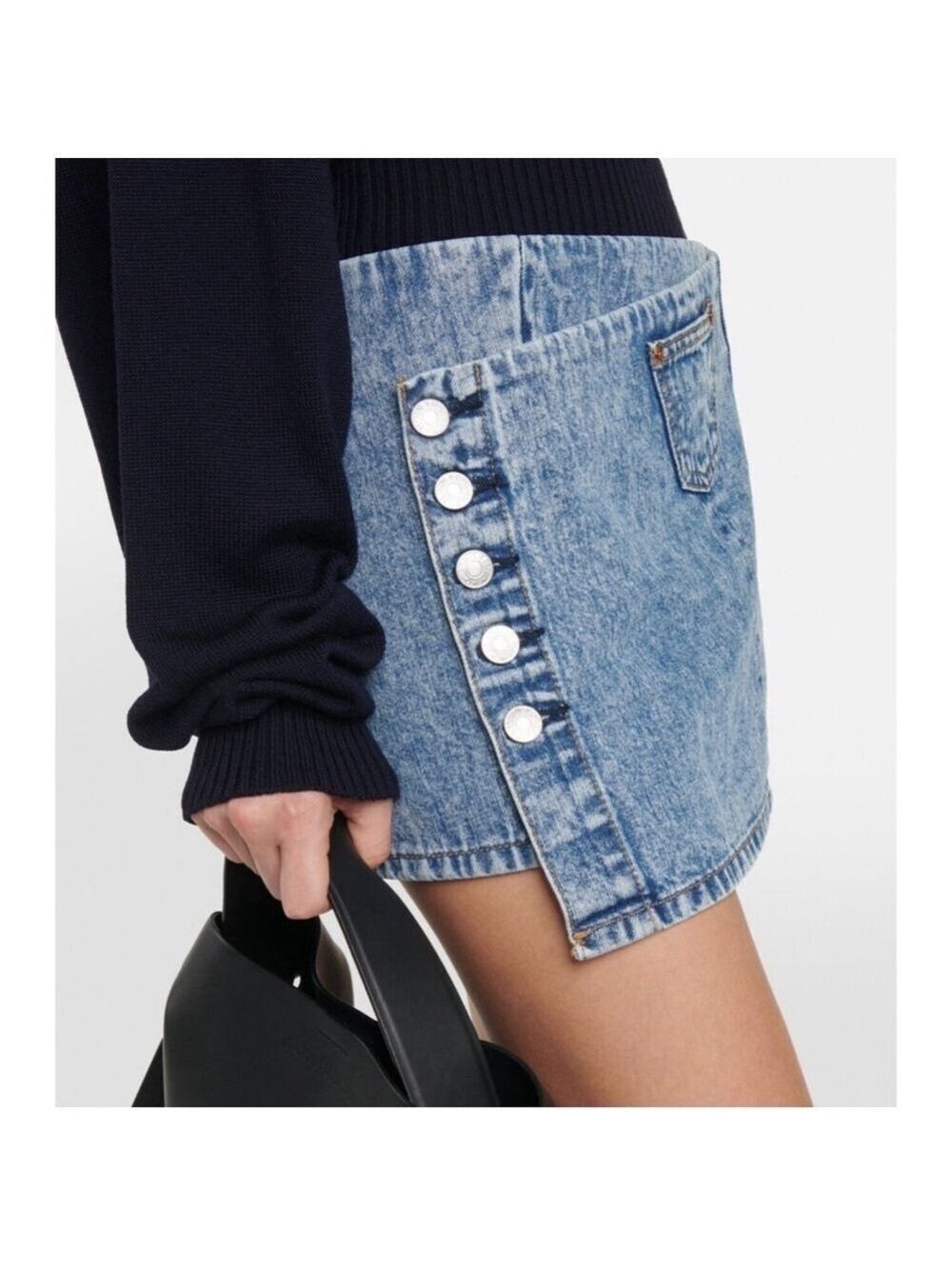 NWT Re/Done Wrap Denim Mini Skirt Size 27 - Picture 2 of 5